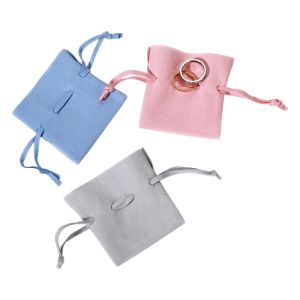 Ring Storage Custom Velvet Jewelry Pouches With Logo Customized