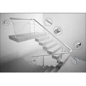 Buy cheap Modern Rectangular Balcony Glass Railing with Tempered Glass from wholesalers