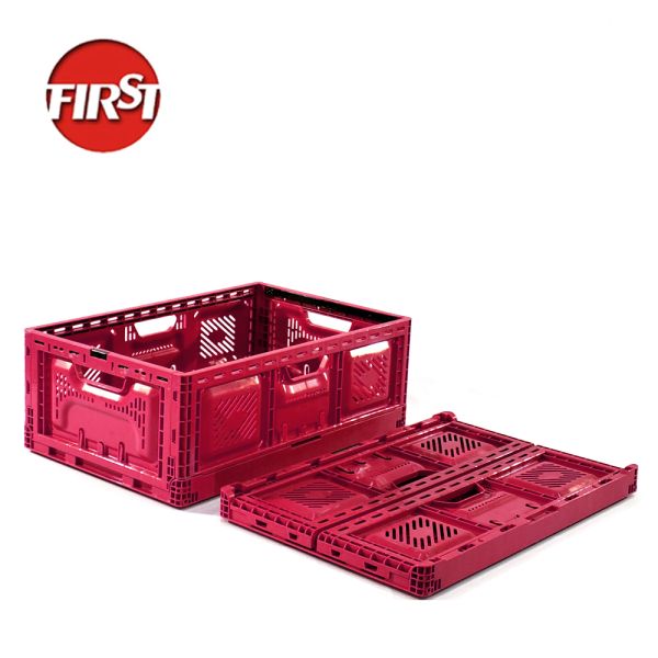 Mesh 40 ltr 45l Plastic Folding Crate Easy Organization Packaging 600mm
