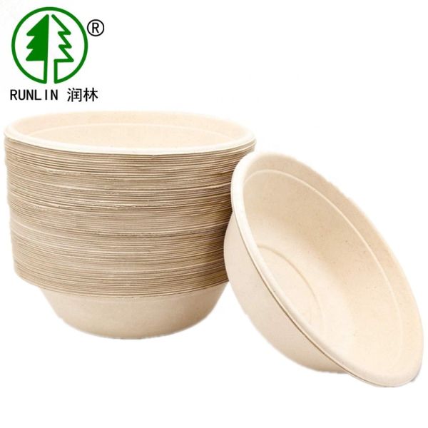 Quality White Biodegradable Sugarcane Bagasse Bowl for sale
