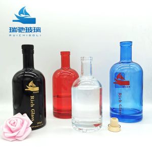 Customized Custom Make Excellent Printing Color Glass Bottle for Vodka Gin