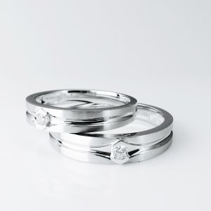 Buy cheap Customizable Generous Unique Middle Grooved 18k Gold Couple Ring product