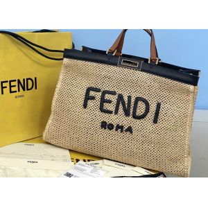 Buy cheap Peekaboox Apricot 41cm Hand Woven Tote Bag Lazy French Style product