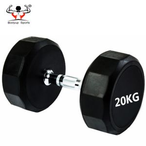Buy cheap Dodecagon Round Rubber Dumbbells , Gym Equipment Dumbbells Little Smell from wholesalers