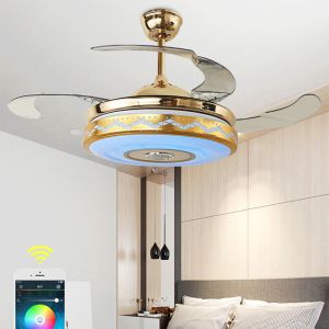 Buy cheap Factory Invisible Blade Living Room Decorative Ceiling Fan , Modern Enclosed Ceiling Fan With Light from wholesalers