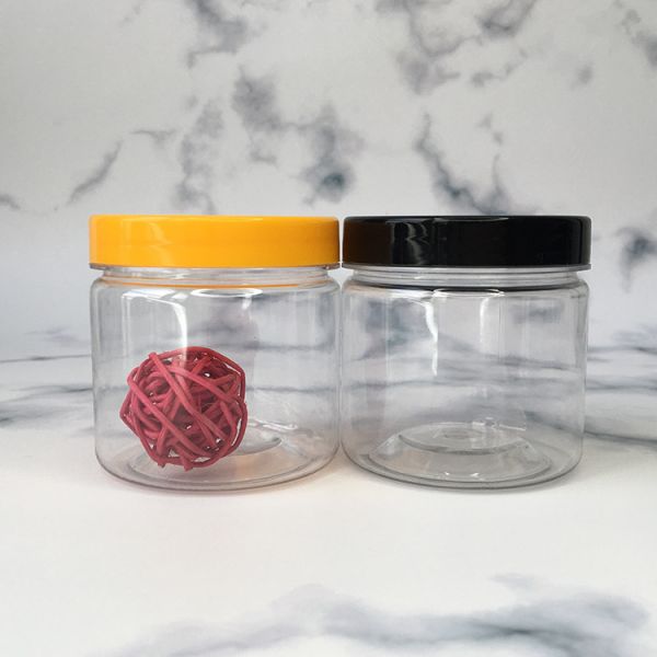 Quality Transparent Plastic Containers Jars With Plastic / Aluminum Lid for sale