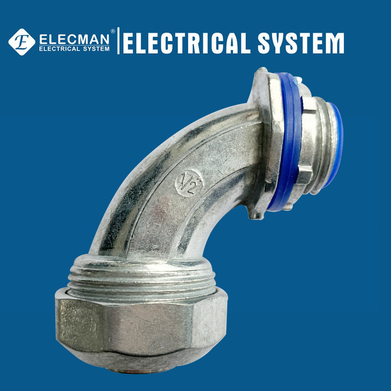 Buy cheap 1/2 Inch Zinc 90 Degree Liquid Tight Connector With Blue Insulator from wholesalers