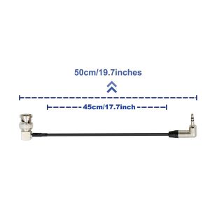Right Angle Alexa Mini Timecode Cable Jack 3.5mm To BNC 20 Inches Length