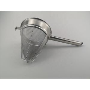 China 8 Inch Commercial Colander Fine Mesh Filter Stainless Steel Chinois Mesh Strainer Strengthening Rib Strainer on sale