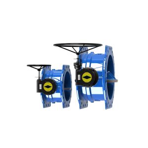 Buy cheap Blue RAL5010 Double Eccentric Butterfly Valve Wore Gear Operated from wholesalers