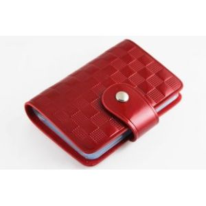 Buy cheap Red Lattice Patent Leather Woman Credit Card Holders Wallets from wholesalers