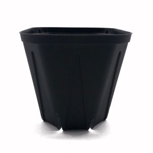 China Small Flower garden plant pot square black plastic nursery pots rectangular plastic nursery pots for Agricultural greenhouse on sale
