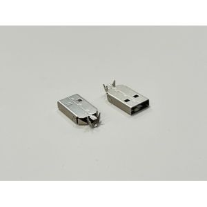 Buy cheap USB 2.0 AM Connector Two-Piece Metal Shell | 24.7mm Length | 2.2mm Cable OD | Electrical Wire Terminal Connector for Data & Power Transmission from wholesalers