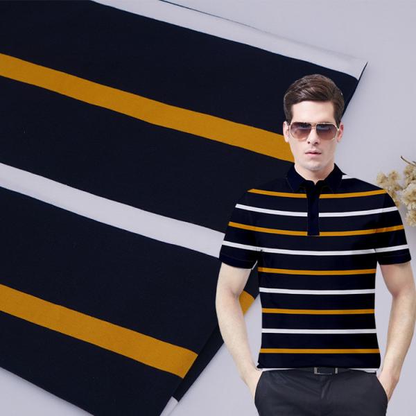 Buy cheap High Color Fastness And Moisture-Absorbent Striped Knit Fabric For Polo Shirt from wholesalers