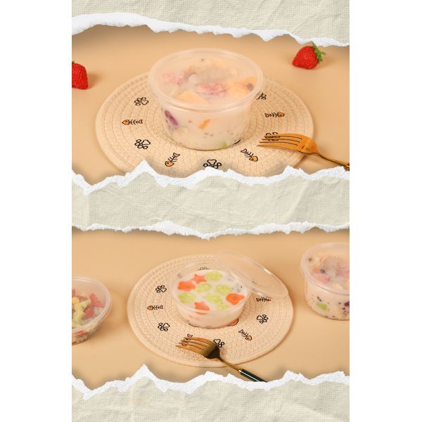 Microwave Safe 24oz Custom Logo Clear PLA Salad Bowl With Lids