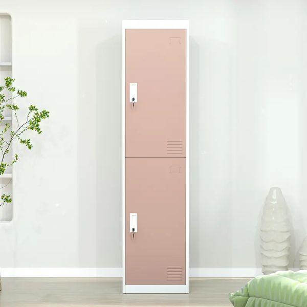 Quality 2 Doors Metal Locker Cabinet Vertical Standing With Hanger for sale