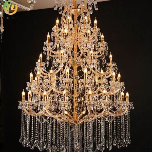 Quality E14 Crystal Candle Chandelier Lobby Indoor Hotel Custom for sale