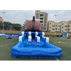 Buy cheap PirateShip Theme CMYK Inflatable Water Slide With Pool from wholesalers
