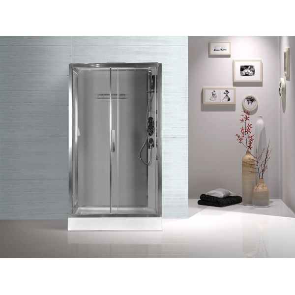 Quality Tempered Glass Rectangular Shower Cabins , Sliding Door Shower Cubicles for sale