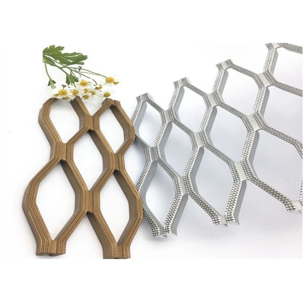 Quality Diamond Hole Shape Aluminum Mesh Grating 2 Meter Construction Catwalks for sale