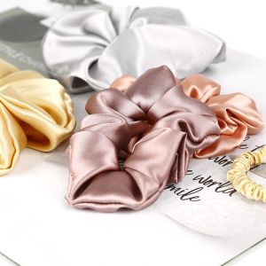 Custom 22mm Mulberry Silk Scrunchies 0.03kg Elastic Hair Bands