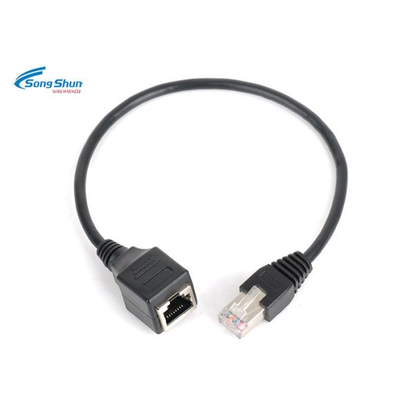 Quality LAN Network Patch Cord Custom Black SFTP Cat 6 24AWG Bare Copper Conductor for sale