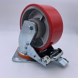 China 5 Inch PU Tread with Dual Locking Heavy Duty Caster on sale