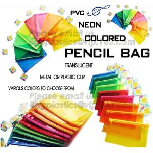 Buy cheap plastic clear transparent color pvc zipper pencilcase/pencil bag, New funny stationery eco friendly pvc plastic soft red from wholesalers