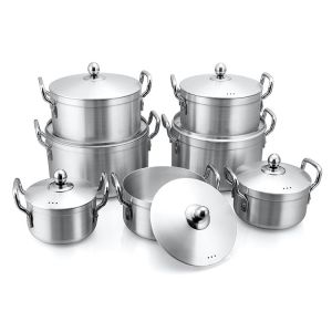 Buy cheap LFGB Spin Bottom Aluminum Cooking Pot With Double Handles from wholesalers