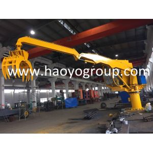 Professional supplier Stationary hydraulic Knuckle Boom Crane with clamshell