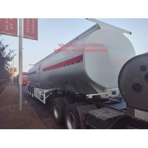 3Axles White Oil Tank Semi Trailer With 45CBM Loading Capacity