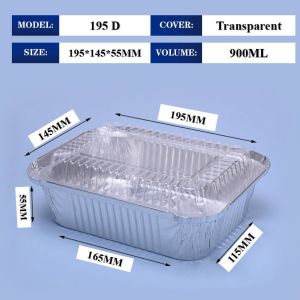 Buy cheap Customized Aluminum Foil Lunch Box 195d 900ml 195*145*55mm from wholesalers