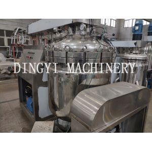 China Electrical Heating Vacuum Homogenizer Mixer With HMI Control 350L Capacity on sale