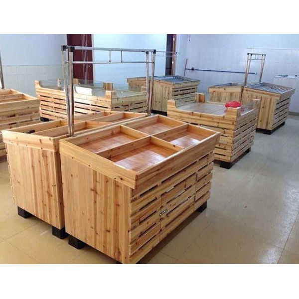 Buy cheap Supermarket Wooden Retail Display Shelving / Custom Shelves For Store from wholesalers