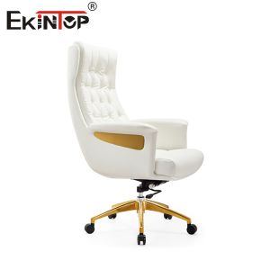 Buy cheap White Executive Leather Office Chair Multifunctional Mechanism from wholesalers