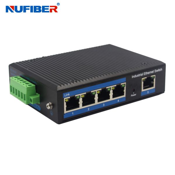 Din Rail 5 port UTP RJ45 Ethernet Network Switch IP40 For CCTV IP Camera Unmanaged Industrial Switch