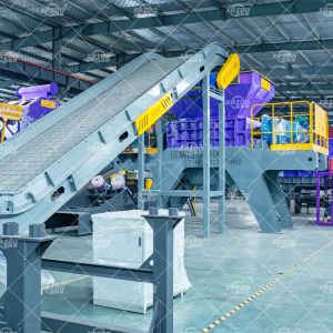 Buy cheap Heavy-Duty Double Shaft Waste Tire Shredder Machine with 300-22000 Kg/hour Capacity and 55 Kw Power from wholesalers