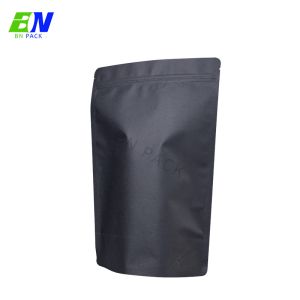 Recyclable Black Kraft No Printing Stock Pouch Customized With Zipper