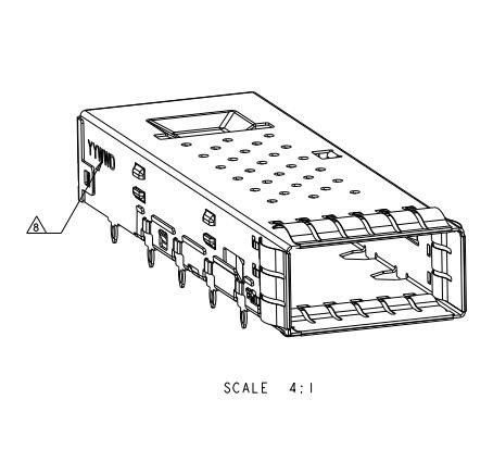 Quality Right Angle Through Hole QSFP28 Cage Connector 2170703-5 for sale