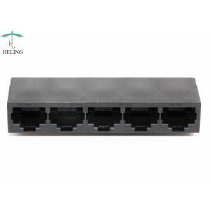 Buy cheap 1 x 5 Ports 8p8c Black Ganged RJ45 Modular Connector R / A THT Tab Down from wholesalers
