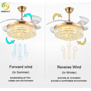 Buy cheap 42" Luxury Crystal Chandeliers Led Ceiling Fan With Retractable Blades from wholesalers