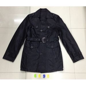 Buy cheap 6695 Men's black pu fashion long jacket coat stock from wholesalers