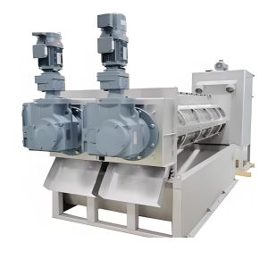 China Combination of High-Efficiency Dual-Helical Screw Stacking Machine and Sludge Dewatering Equipment for Wastewater Treatment on sale