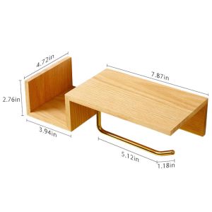 Buy cheap Sustainable Wall Bamboo Toilet Paper Storage Holder With Shelf from wholesalers