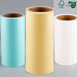 Buy cheap FSC 40gsm 60gsm Single Side Glossy Glassine Paper For Label Backing White Yellow Blue from wholesalers