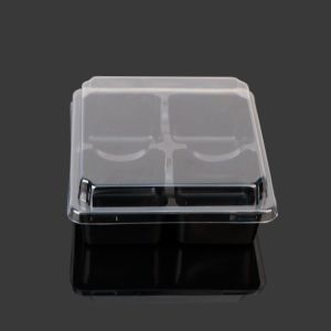 Buy cheap Black Recyclable Square 12*12*5cm Plastic Cake Tray from wholesalers