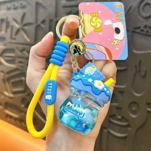 Buy cheap Creative Liquid Quicksand Keychain Strawberry Jar Spiral Rope Lanyard from wholesalers