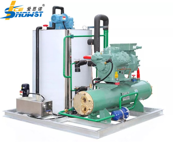 Quality 480V Water Cooled Snow Seawater Flake Ice Machine 10 Ton for sale