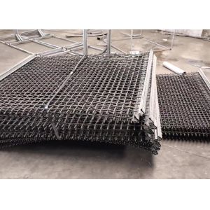 1.5m X 1.95m Size Vibrating Screen Mesh Mine Hook Crimped Wire Rectangular Hole