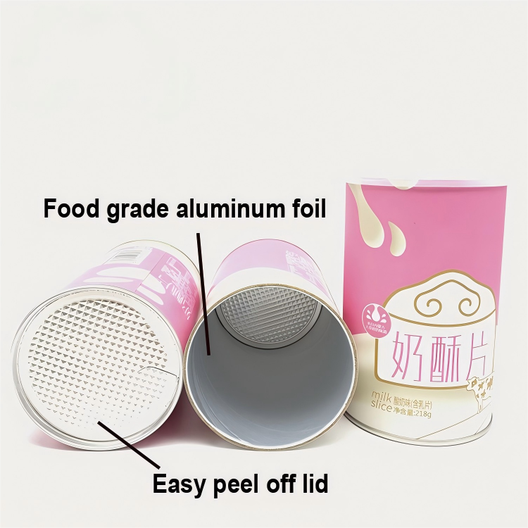 Customized environmentally friendly easy-to-tear metal sealed paper tube
